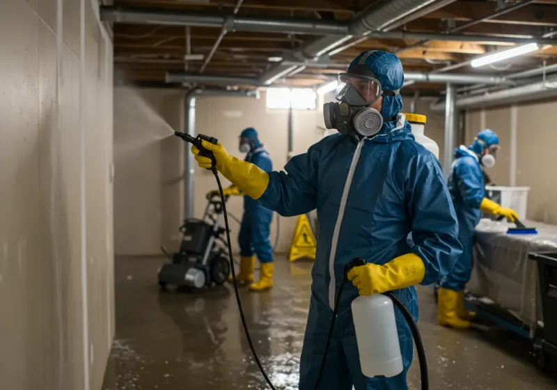 Basement Sanitization and Antimicrobial Treatment process in Georgetown, CT