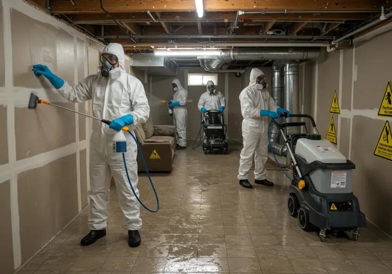 Basement Moisture Removal and Structural Drying process in Georgetown, CT